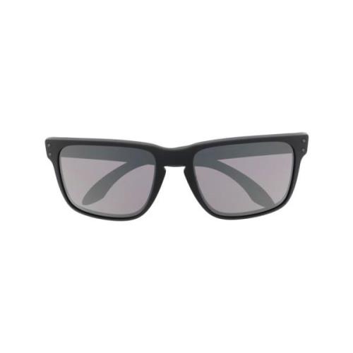 Zwarte Wayfarer Zonnebril met Grijze Lenzen Oakley , Black , Unisex