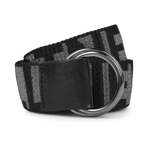 Logo Lurex Tape Riem Donkergrijs/Zwart Stella McCartney , Gray , Dames