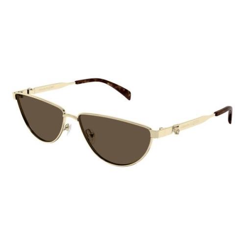 Goud/Bruin Zonnebril Am0456S Alexander McQueen , Yellow , Dames