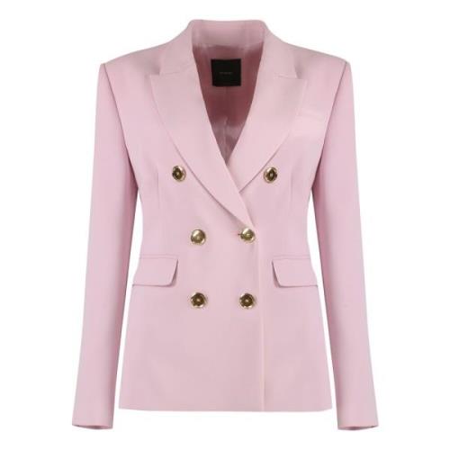 Dubbelrijige blazer met reverskraag Pinko , Pink , Dames