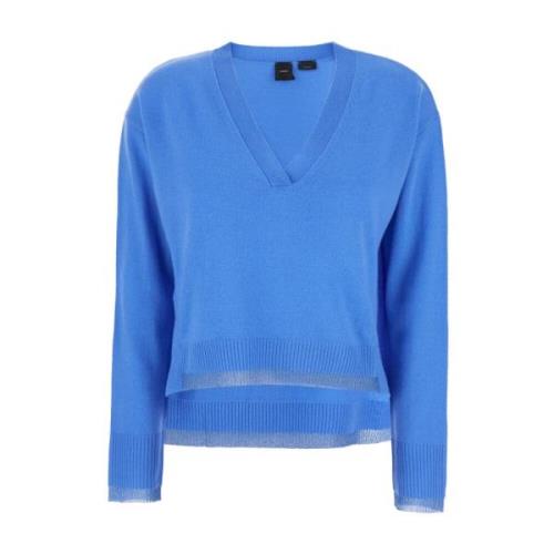 V-Neck Sweater Pinko , Blue , Dames