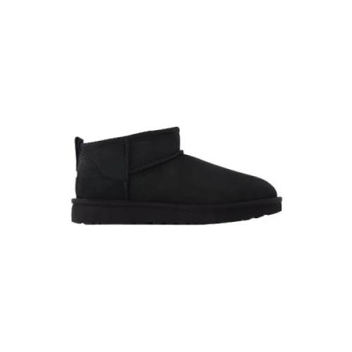 Leather flats UGG , Black , Dames