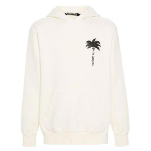 Crème Hoodie met Palmboomprint Palm Angels , Beige , Heren