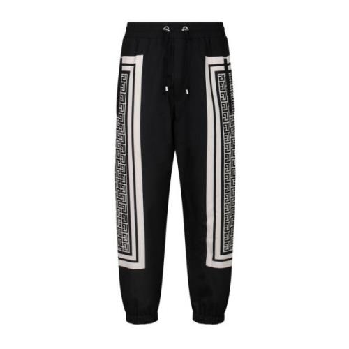 Monogram Print Track Pants Balmain , Multicolor , Heren