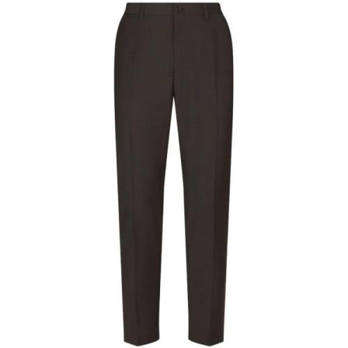 Hoge taille wolmix broek Dolce & Gabbana , Gray , Heren