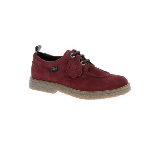 Stijlvolle Leren Derby Schoenen Kickers , Red , Dames