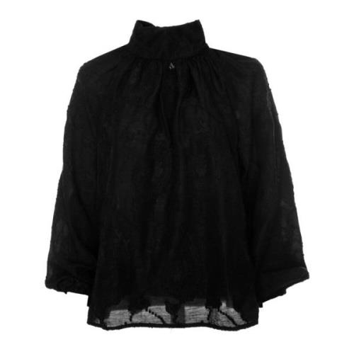 Bloemen Ballonmouw Blouse Drykorn , Black , Dames