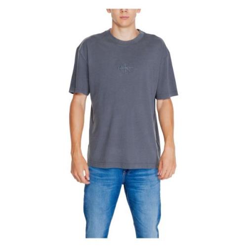 Zwarte Ronde Hals T-shirt Calvin Klein Jeans , Black , Heren