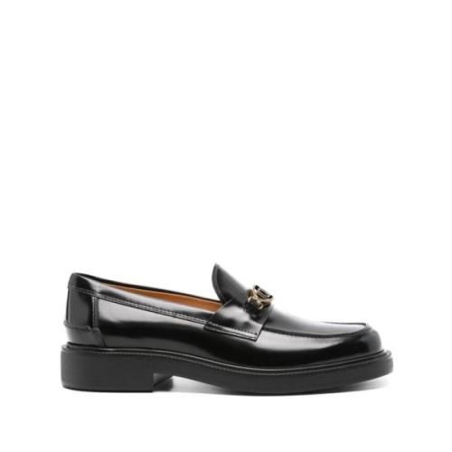 Zwarte Kalfsleren Band Slip-On Schoenen Tod's , Black , Dames