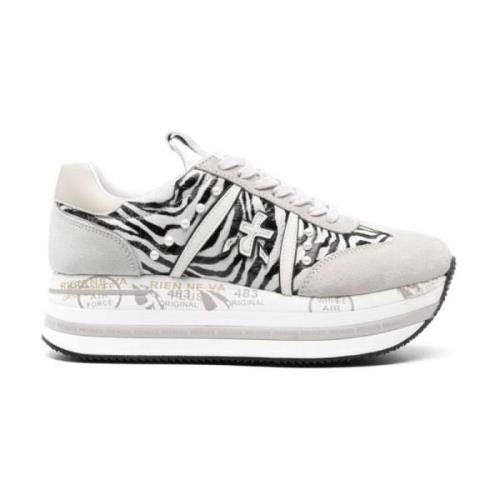 Multikleur Suède Flatform Sneakers Premiata , White , Dames