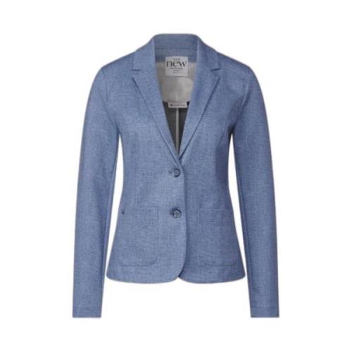 Blauwe Blazer met Reverskraag Street One , Blue , Dames