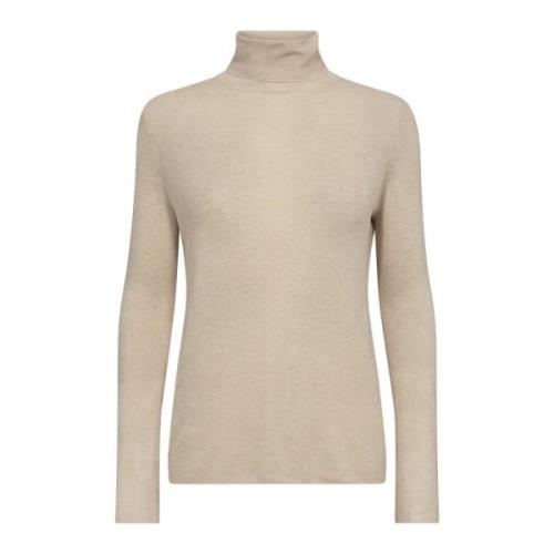 Rollneck Gebreide Trui Cement MOS Mosh , Beige , Dames