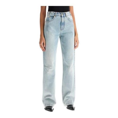 High-Waisted Straight Leg Jeans Darkpark , Blue , Dames