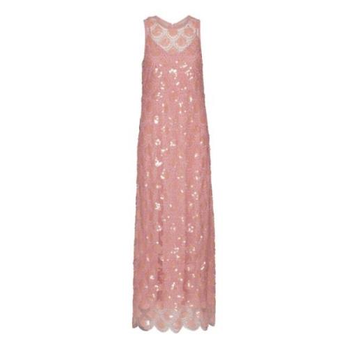 Paillet Maxi Jurk met Split Rotate Birger Christensen , Pink , Dames