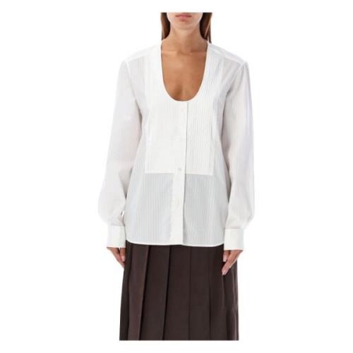 Witte Pintuck Bib Shirt JW Anderson , White , Dames