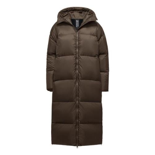 Lange Hooded Donsjas Waterafstotend BomBoogie , Brown , Dames