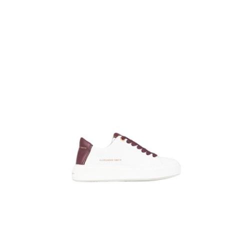 Wit Bordeaux Leren Sneakers Alexander Smith , White , Dames