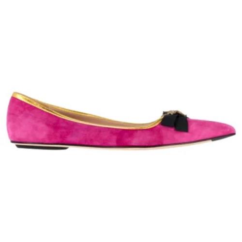 Pre-owned Suede flats Gucci Vintage , Pink , Dames