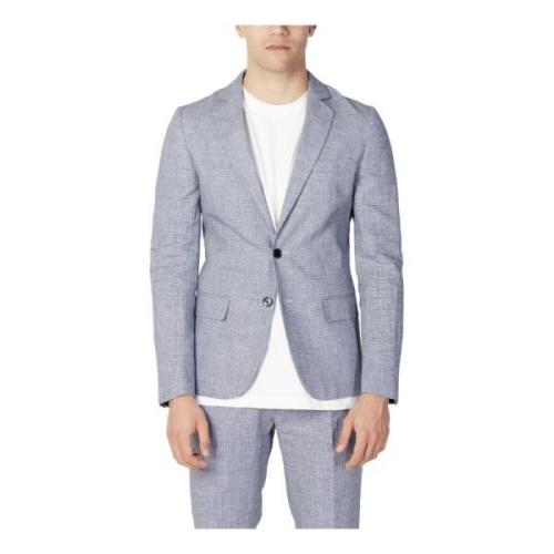 Blauwe Marl Knoopsluiting Blazer Lente/Zomer Antony Morato , Blue , He...