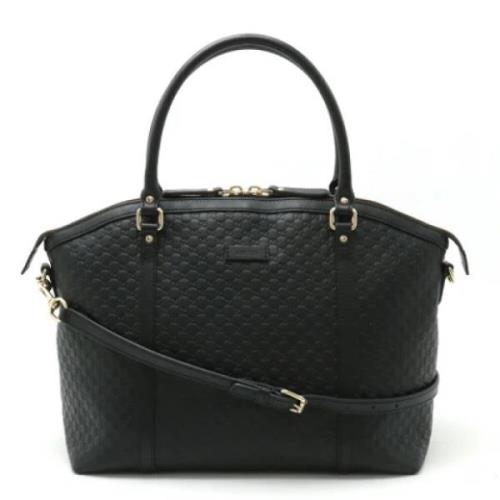 Pre-owned Leather totes Gucci Vintage , Black , Dames