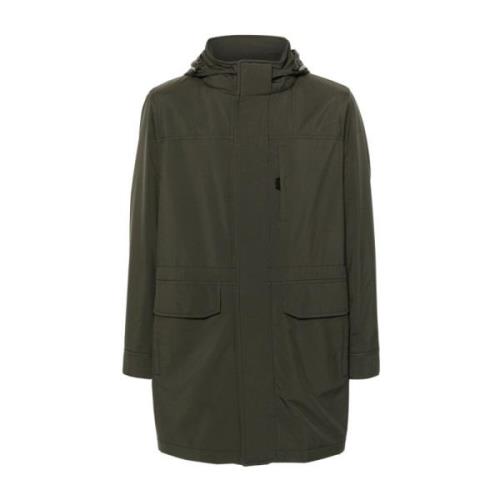 Hooded Parka Jas Olijfgroen Brioni , Green , Heren