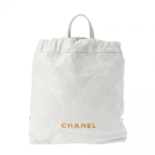 Pre-owned Leather shoulder-bags Chanel Vintage , White , Dames