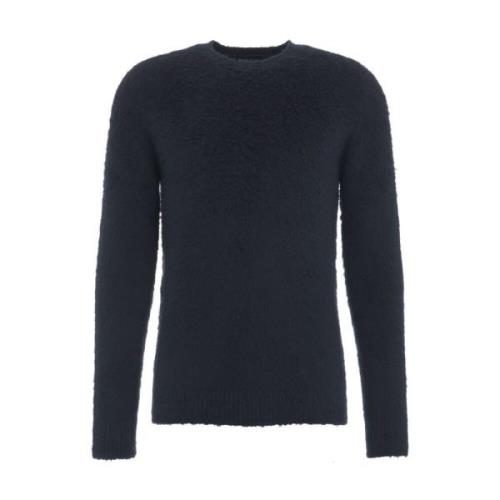 Gezellig Gebreid Crew Neck Sweater Roberto Collina , Blue , Heren