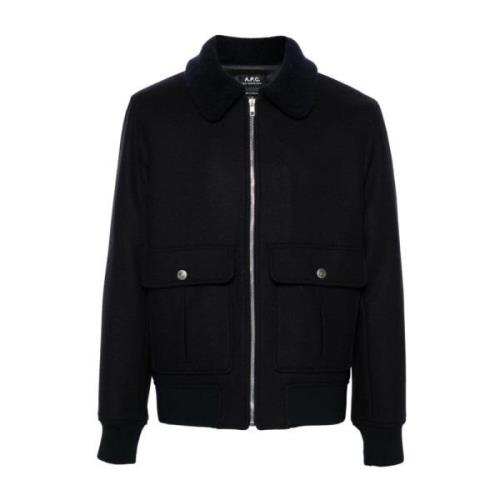 Blauwe Winterjas A.p.c. , Blue , Heren