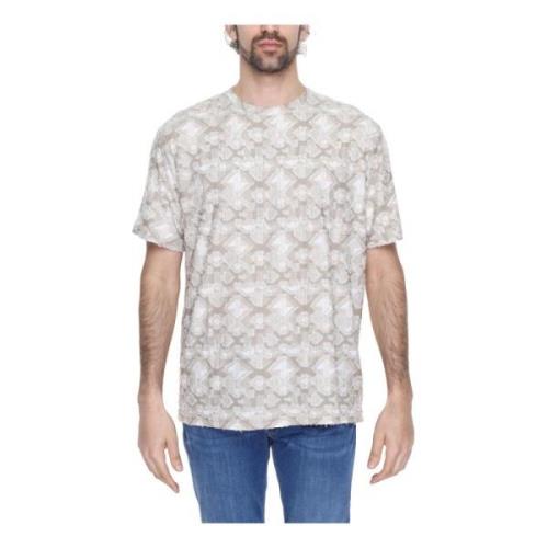 Geometrische Beige T-shirt Antony Morato , Beige , Heren