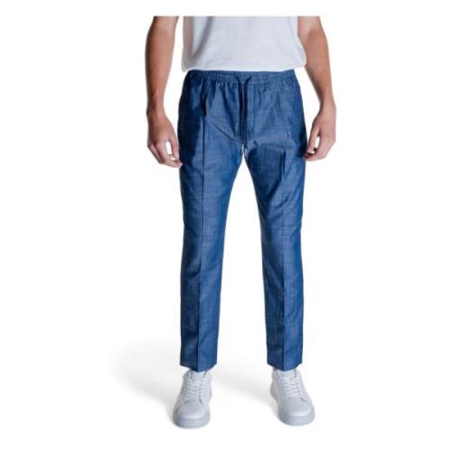 Blauwe Katoenen Broek met Veters Antony Morato , Blue , Heren