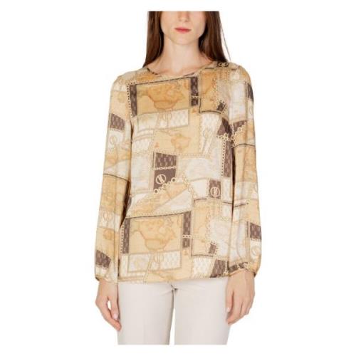 Beige Bedrukte Blouse Lange Mouw Alviero Martini 1a Classe , Beige , D...