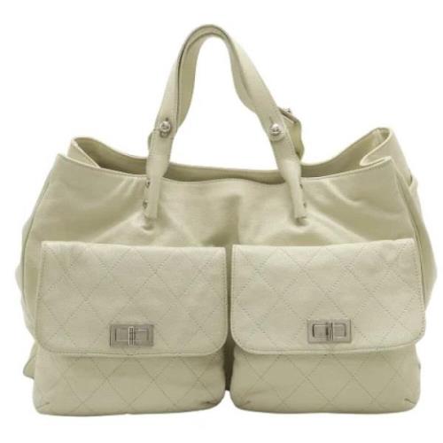 Pre-owned Leather chanel-bags Chanel Vintage , White , Dames