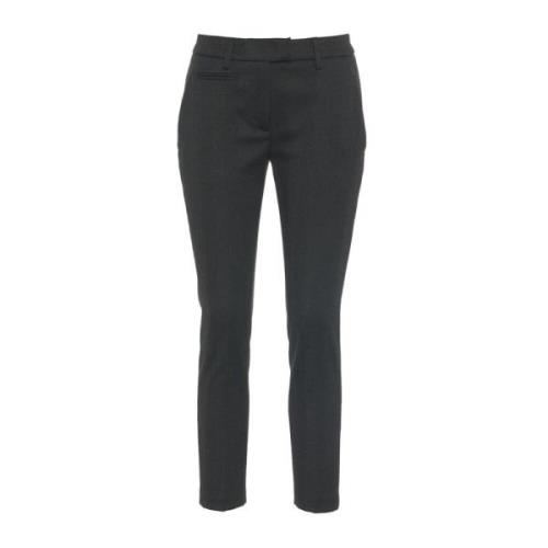 Slim Fit Cropped Chino Broek Dondup , Gray , Dames