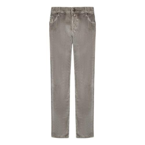 Beige Corduroy Slim-Fit Broek Hand Picked , Beige , Heren