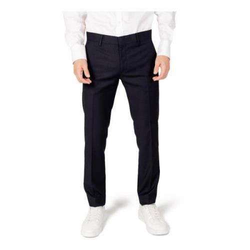 Blauwe Polyester Viscose Elastaan Broek Antony Morato , Blue , Heren