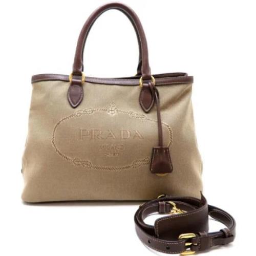 Pre-owned Canvas prada-bags Prada Vintage , Beige , Dames