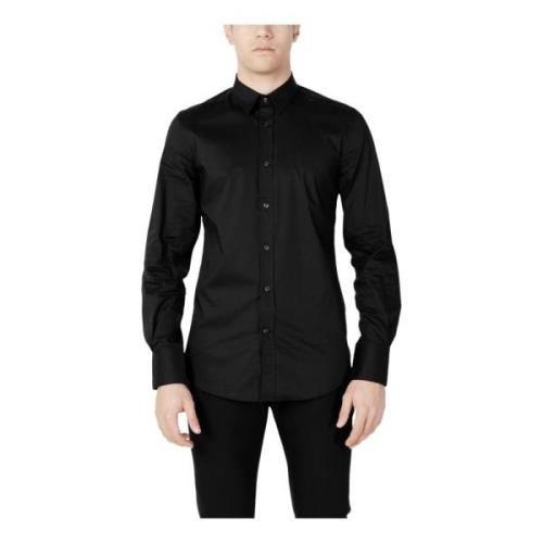 Zwarte Slim Fit Overhemd met Lange Mouwen Antony Morato , Black , Here...