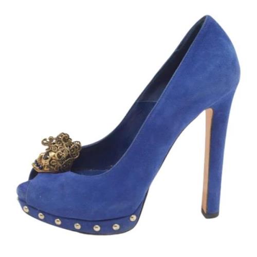 Pre-owned Suede heels Alexander McQueen Pre-owned , Blue , Dames