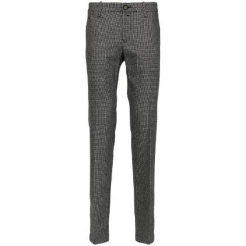 Houndstooth Wolblend Broek Jacob Cohën , Gray , Heren