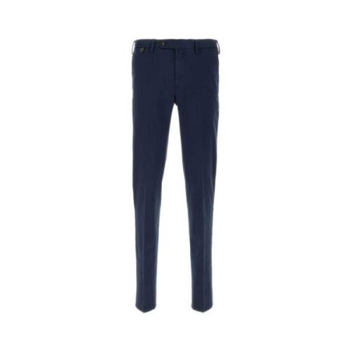 Stretch Katoen Navy Blauwe Broek PT Torino , Blue , Heren