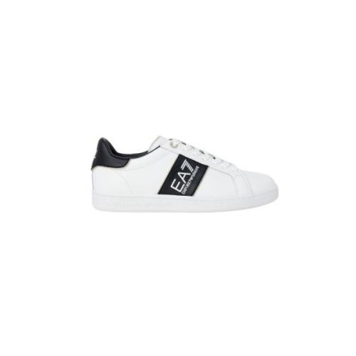 Witte Leren Vetersneakers Emporio Armani EA7 , White , Heren