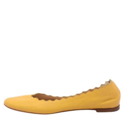 Pre-owned Leather flats Chloé Pre-owned , Yellow , Dames