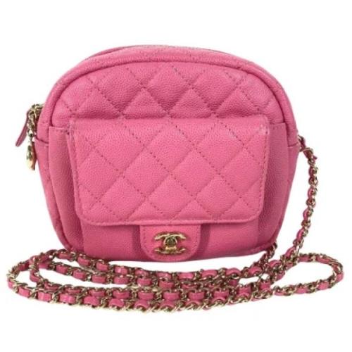 Pre-owned Leather chanel-bags Chanel Vintage , Pink , Dames