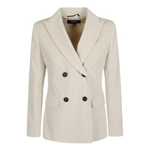 Gestreepte Fluweel Blazer Max Mara Weekend , Beige , Dames