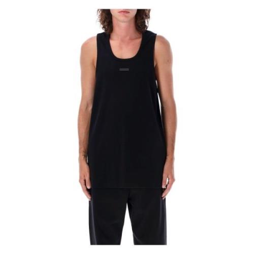 Zwarte Geribbelde Tanktop Aw24 Fear Of God , Black , Heren