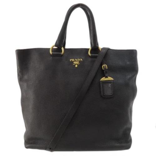 Pre-owned Leather totes Prada Vintage , Black , Dames