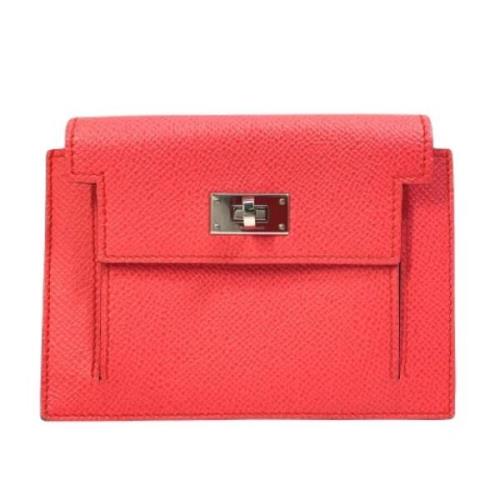 Pre-owned Leather wallets Hermès Vintage , Red , Dames