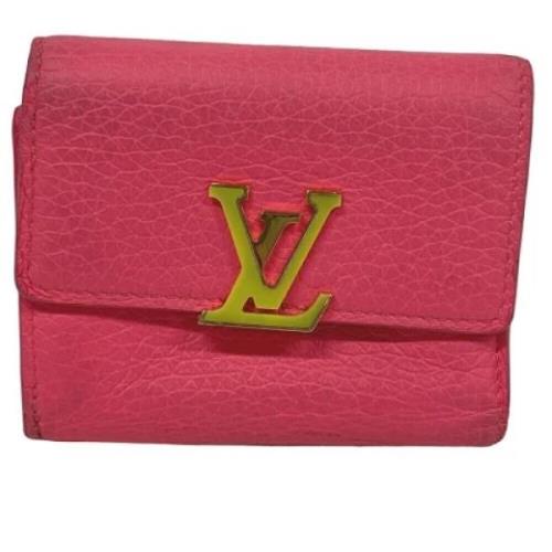 Pre-owned Leather wallets Louis Vuitton Vintage , Pink , Dames