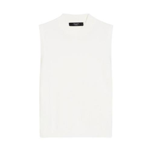 Mouwloze Ribtop Max Mara Weekend , White , Dames