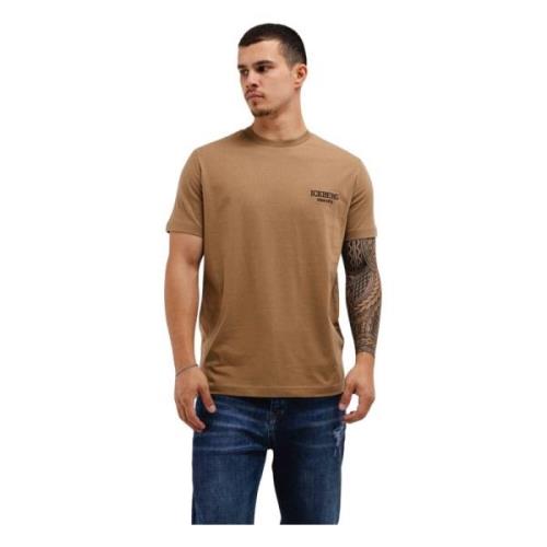 Logo T-Shirt Bruin Heren Iceberg , Brown , Heren